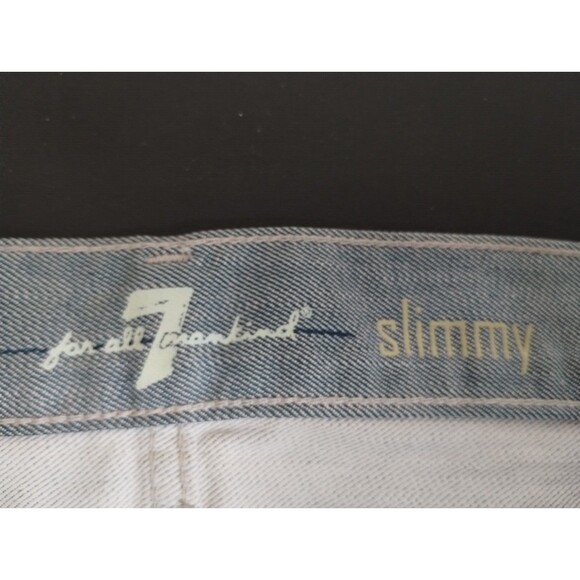 7 For All Mankind Slimmy Fit Blue/Grayish Jeans Mens 36x32 Flat Front Pants - Picture 5 of 11